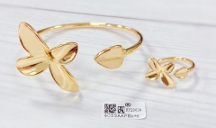 Bracelet Ring Set Gold Polished