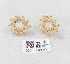 Earrings Gold Artificial Gemstones