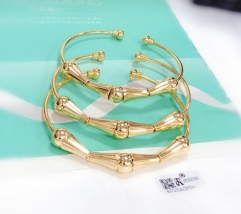 Bracelet set gold beads polished