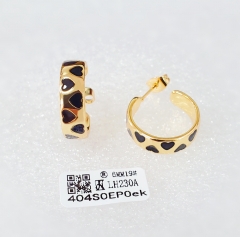 Earrings Gold Epoxy Polished