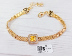 Bracelet Gold Artificial Gemstones