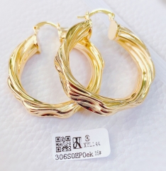 Earrings Gold Polished Irregular