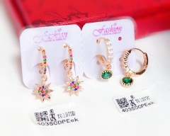 Earrings Gold Artificial Gemstones