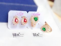 Earrings Gold Artificial Gemstones