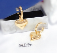 Earrings Gold Polished Heart Shape