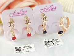 Earrings Gold Artificial Gemstones