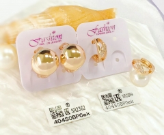 Earrings Gold Polished Artificial Gemstones