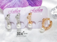 Earrings Gold/Silver Pearl