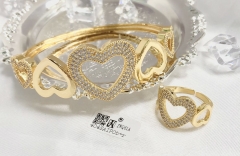 Bracelet Ring Set Gold/Silver Heart