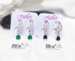 Earrings Silver Artificial Gemstones