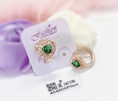 Earrings Gold Artificial Gemstones Polished