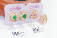 Earrings Gold Artificial Gemstones