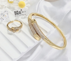 Bracelet Ring Set Gold Polished