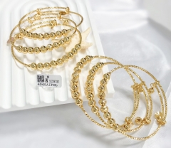 Bracelet gold beads polished