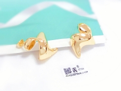 Earrings Gold Polished Irregular