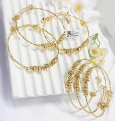 Bracelet Gold Beads Polished