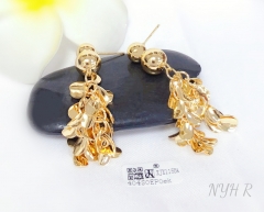 earrings gold pendant polished fashion