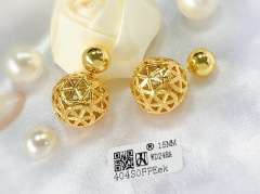 Earrings Gold Polished Hollow