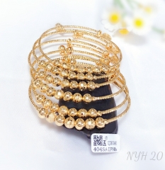 bracelet gold beaded polished