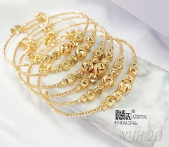 Bracelet gold beads polished