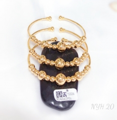 Bracelet gold beads polished