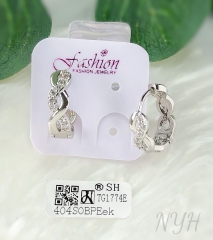 Earrings Silver Artificial Gemstones