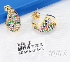 earrings colored artificial gemstones