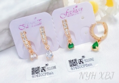 Earrings Gold Artificial Gemstones