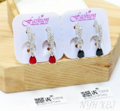 Earrings Silver Artificial Gemstones