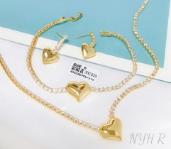 Jewelry set polished gold/silver