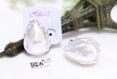 Earrings White Gold/Silver Polished Irregular Design