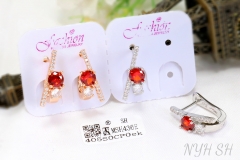 Earrings Artificial Gemstone Polished Rose Gold/Silver