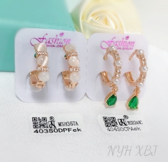 Earrings polished artificial gemstone irregular