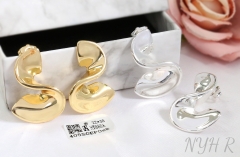 Earrings Polished Irregular Design