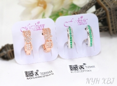 Earrings Artificial Gemstones Rose Gold/Silver Polished