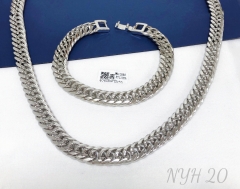 Bracelet necklace set silver/silver shiny