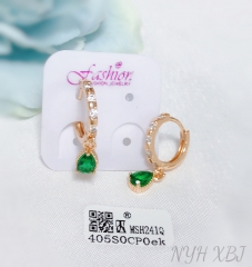 Earrings Artificial Gemstone Bright