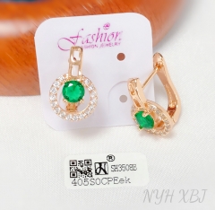 Earrings inlaid with zircon dazzling