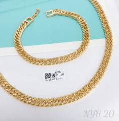 Necklace bracelet set gold/ silver simple