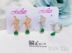 Pendant earrings, artificial gemstones, full diamonds