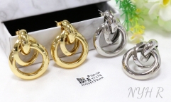 Earrings Gold/Silver Polished Irregular