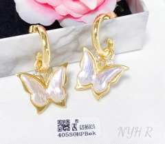 Pendant Earrings Gold Irregular Design