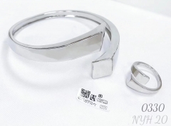 Bracelet and ring set gold/silver