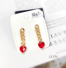 Earrings Gold/Silver Heart-shaped Red Zirconia