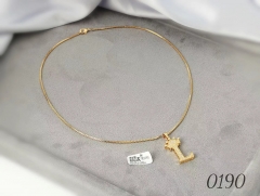 Necklace Gold Letter L Pendant