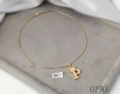 Necklace Gold Letter P Pendant