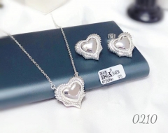 Necklace and earrings set silver exquisite