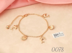 Bracelet Gold Scallop Dolphin Pendant