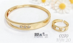 Bracelet and ring set, gold/silver, hot sale