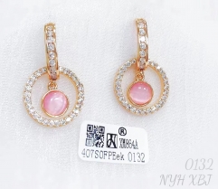 Earrings Gold/Silver Pink Zirconia